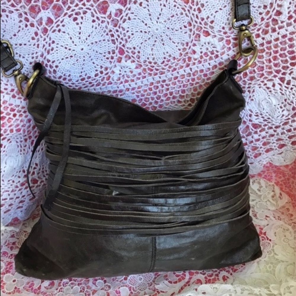 Latico leather brown strappy shoulder bag